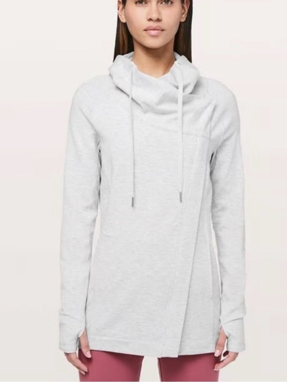 lululemon coast  asymmetrical easy wrap sweater jacket heather Gray